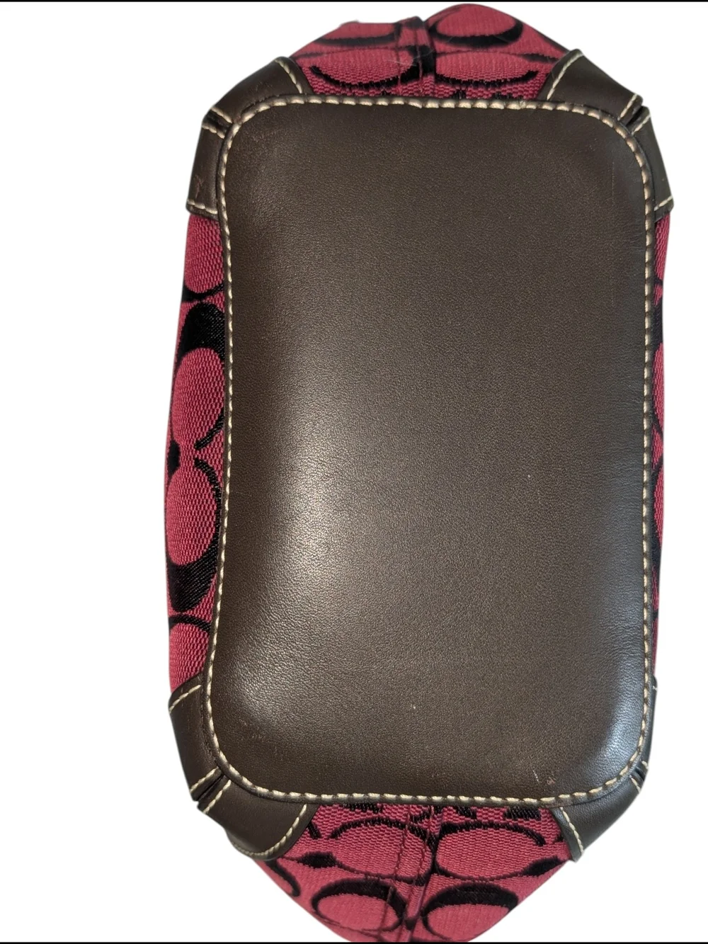 Coach Cherry Coke Burgundy Signature Jacquard Shoulder Bag Y2K 🍁 (6076)